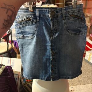 Y2K max rave denim skirt low rise size 11